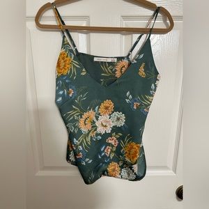 Bishop & Young, patterned silk tank, size small.